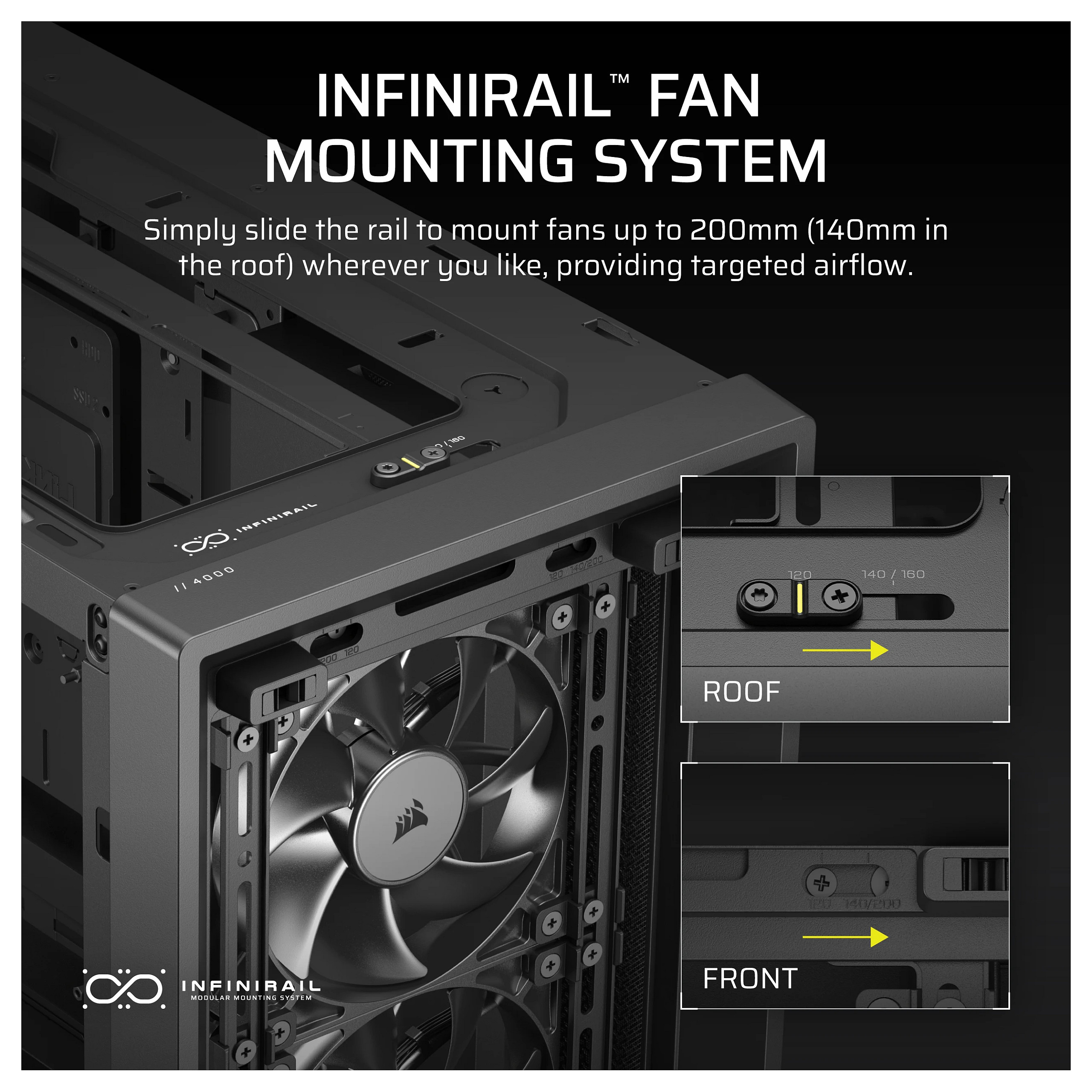 Kasë CORSAIR Frame 4000D RS Midi Tower ATX – Zezë - 6