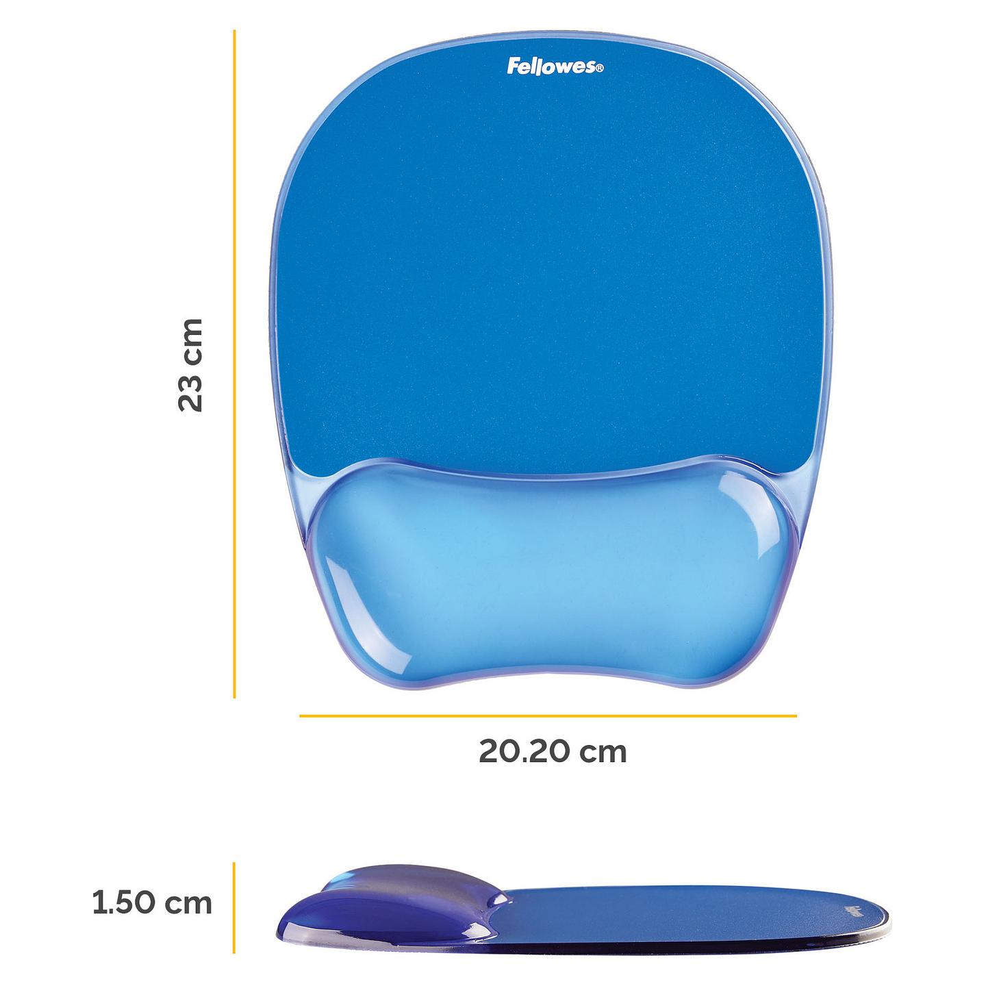 Mauspad Fellowes Crystals Gel / Mbështetëse për kyçin e dorës / Gel / 202 × 230 × 15 mm – Blu - 2