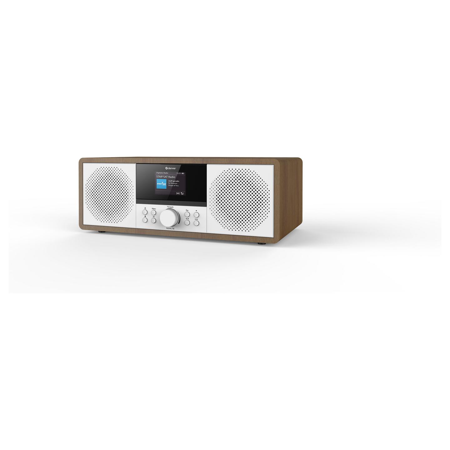 Sistem muzikor Denver MIR-270DW, radio interneti, DAB+, FM, CD, Bluetooth, ekran me ngjyra 2.4", 2 × 10 W RMS, USB, AUX - Dru i errët - 3