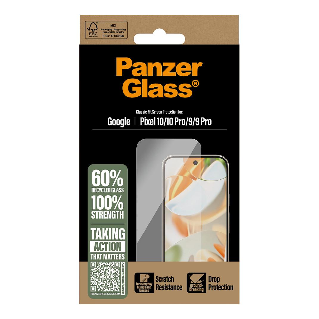 Mbrojtës Ekrani PanzerGlass / Classic Fit / Google Pixel 10, 10 Pro, 9 & 9 Pro - Transparente - 3