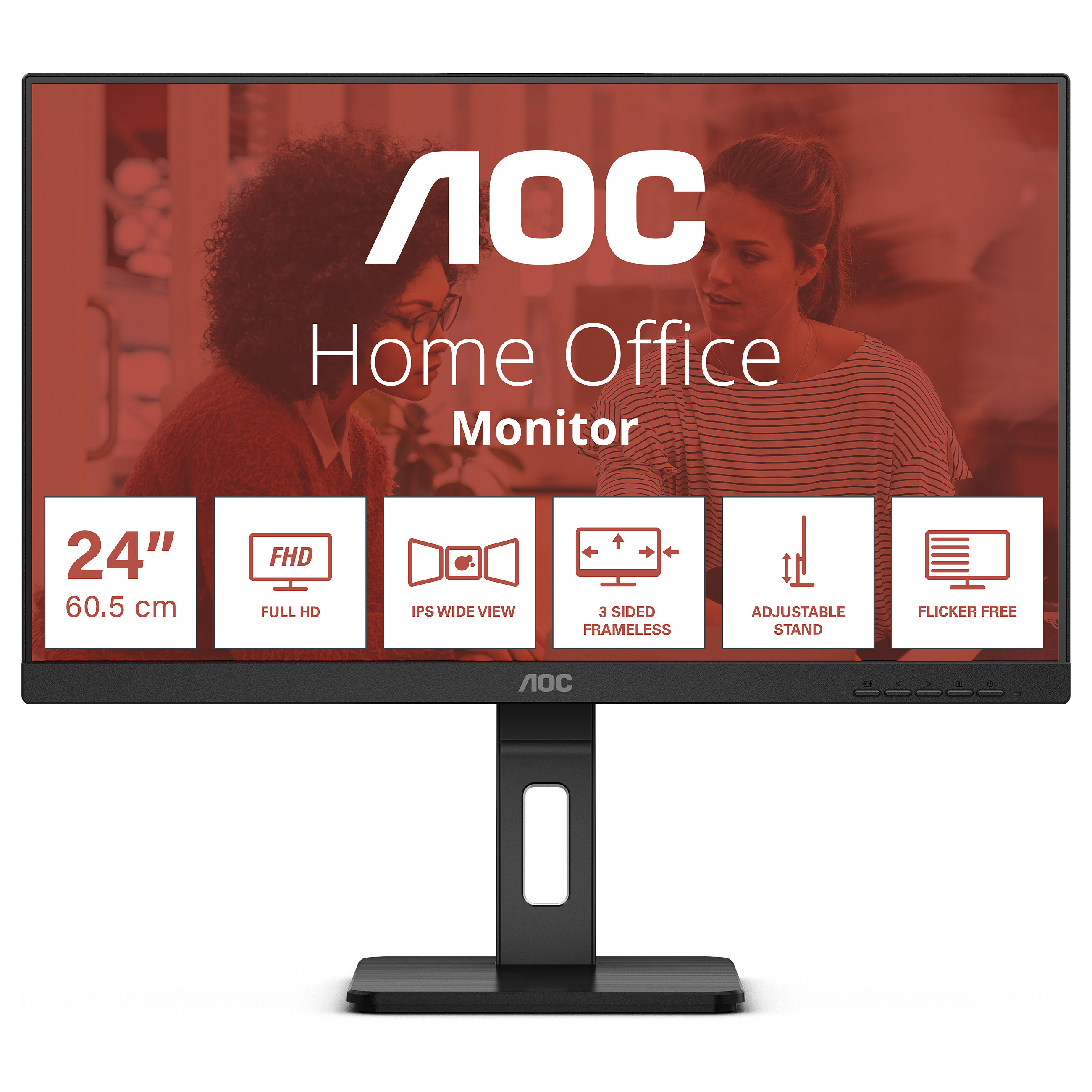Monitor AOC 24E3QAF / 23.8" / Full HD IPS / 100Hz / 4ms / HDMI+VGA+DP - Zezë
