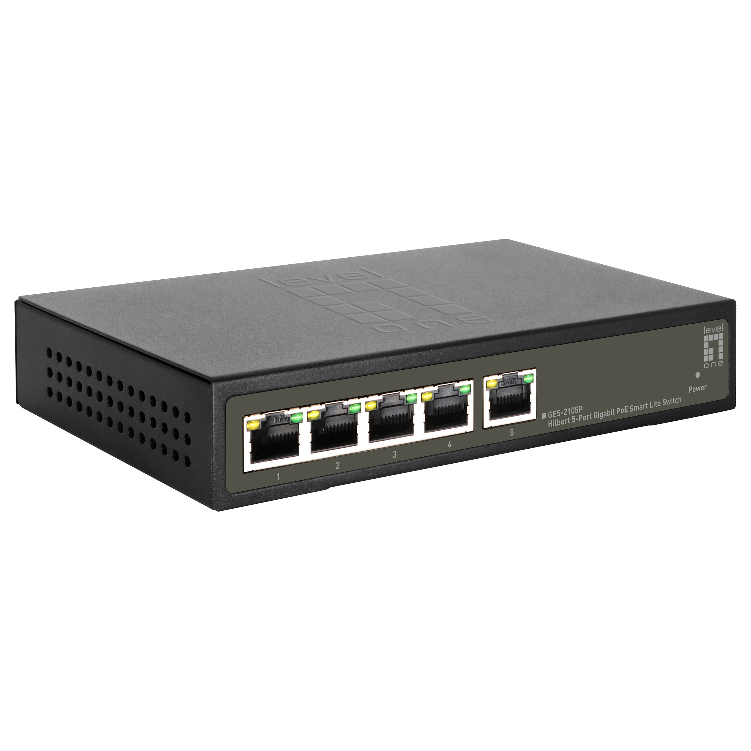 LevelOne GES-2105P 5-Port Gigabit PoE+ Switch, 4-Port PoE+, 60W Budget, Smart Lite Managed, Hilbert Series - 4
