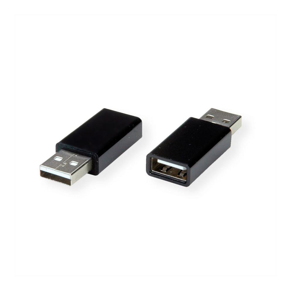 Adapter USB ROLINE 11028332 , USB-A Mashkull në USB-A Femër , Data Blocker - Zezë