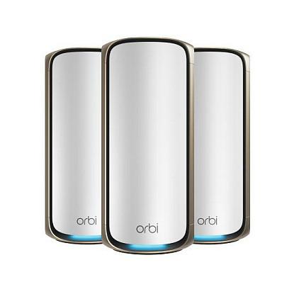Ruter NETGEAR Orbi 970 Series, Mesh Wi-Fi 7 BE27000, Quad-Band, deri në 27Gbps, 3-Pack - Bardhë