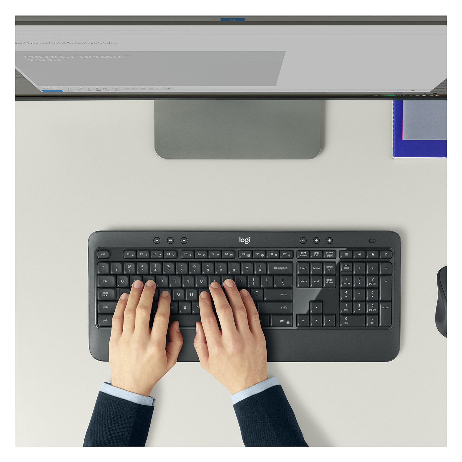 Combo (Tastierë & Maus) Logitech MK540 RF Wireless Keyboard and Mouse / AZERTY Belgian Layout – Zezë/Bardhë - 14