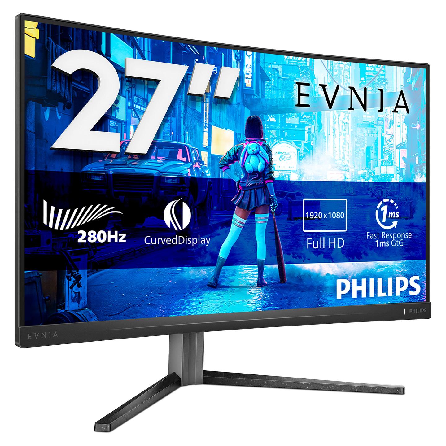 Monitor Gaming Philips Evnia 27M2C5200W/00 / 27″ / FHD Fast VA Curved / 280 Hz / 0.3 ms / DisplayPort + HDMI - Hiri - 12