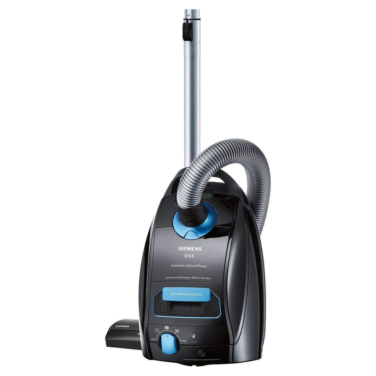 Fshesë Elektrike Siemens VSQ5X1230 Q 5.0 extreme silencePower, 850W, 4.5L, HEPA, Me Qese, 13m - Blu, Zezë