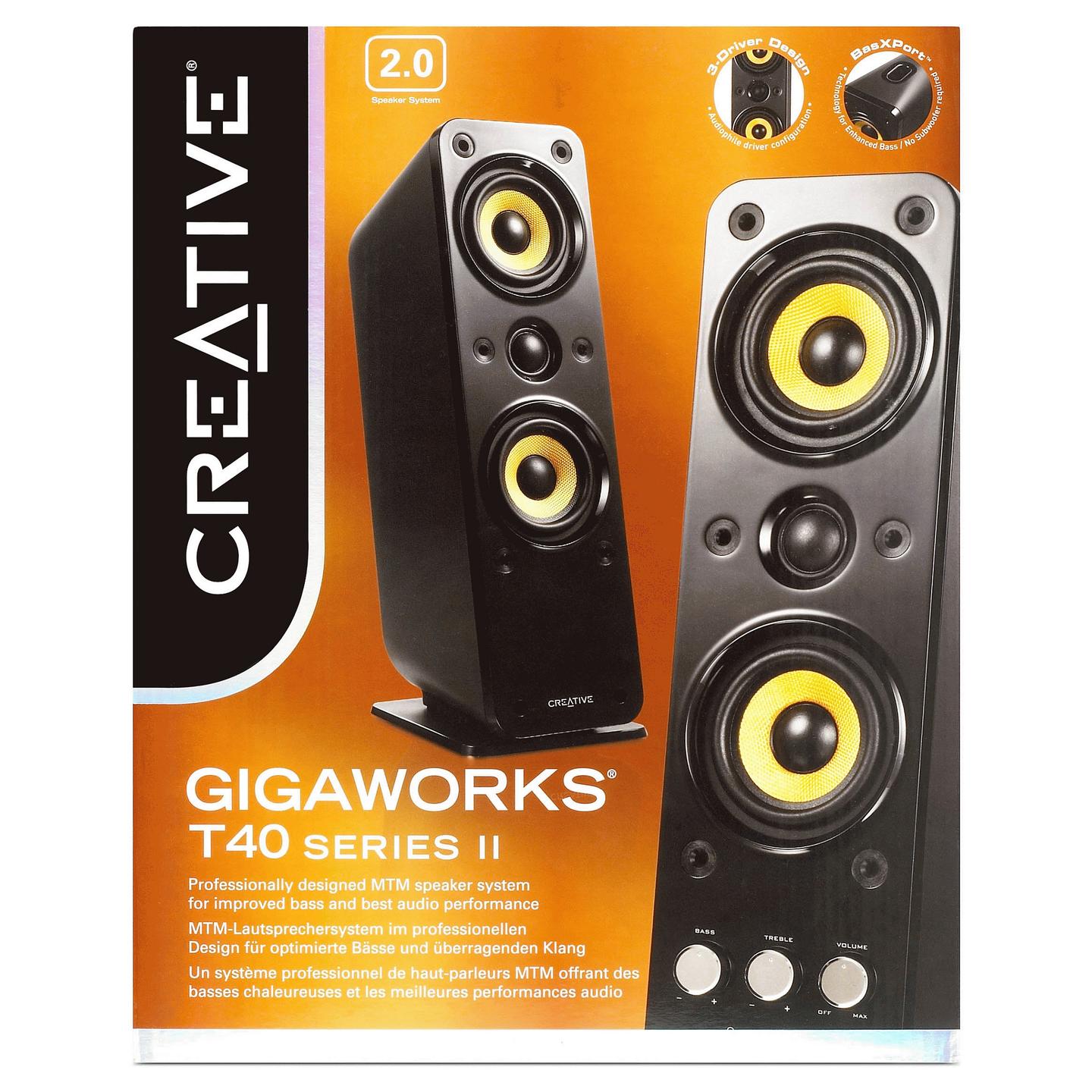 Altoparlantë Creative GigaWorks T40 Series II, 2.0, 32W RMS, 3.5mm - Zezë - 2