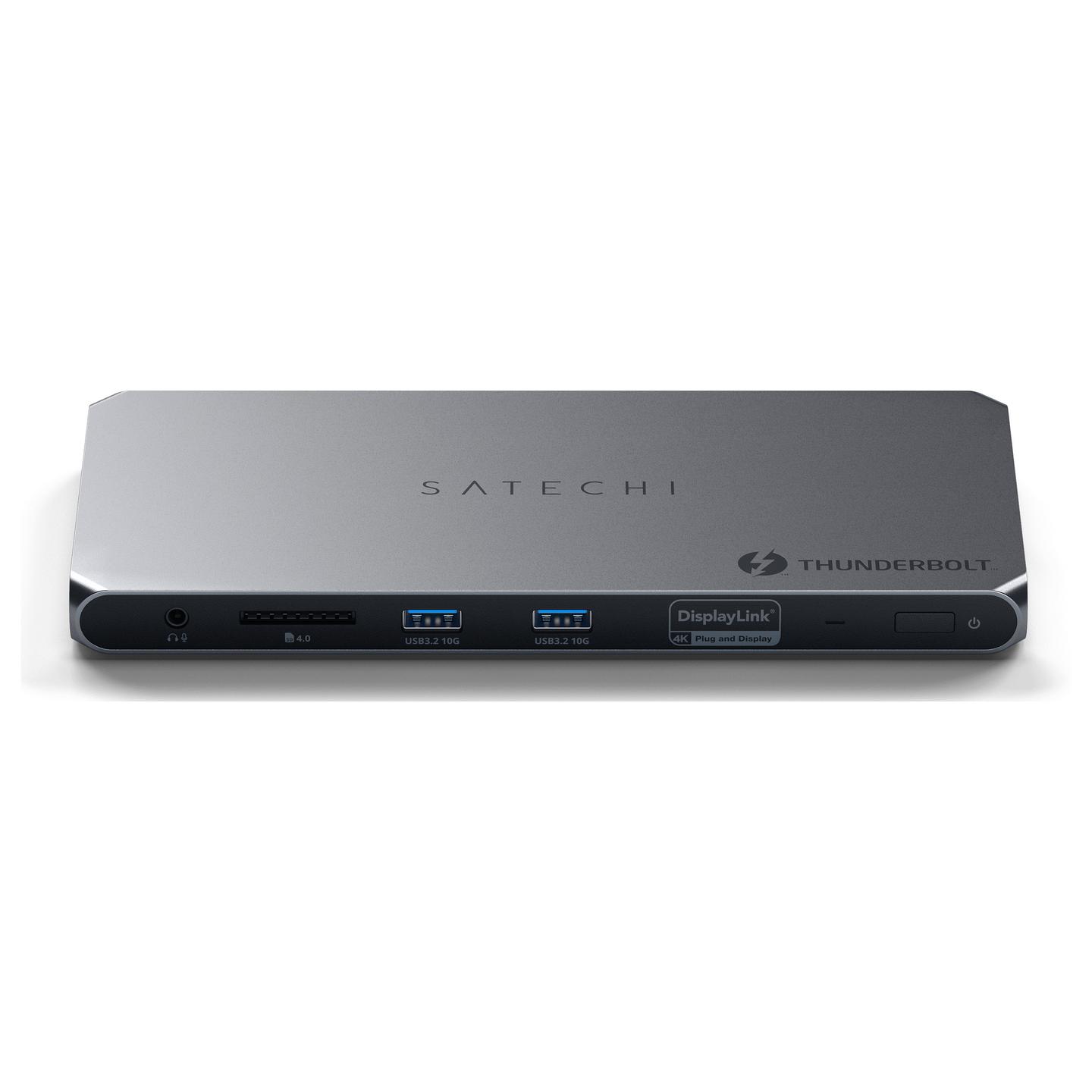 Docking Station Satechi ST-DT4MDM-EU / 3x Thunderbolt 4 / 2x USB-A / 2x HDMI / DisplayLink / Ethernet / SD / 96W PD / 180W – Hiri