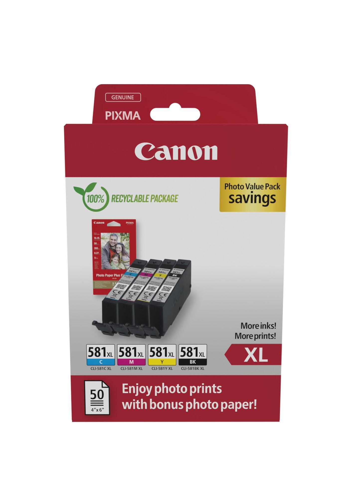 INK Canon CLI-581XL / 2052C006 / Multipack / 520 faqe – Zezë/Blu/Rozë/Verdhë - 1