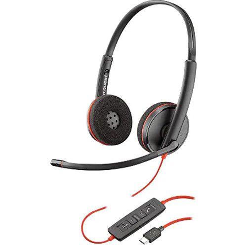 Kufje me kabllo Poly Blackwire C3220 / USB-C / Stereo / 20-20000Hz / Mikrofon Noise-Cancelling - Zezë/Kuqe