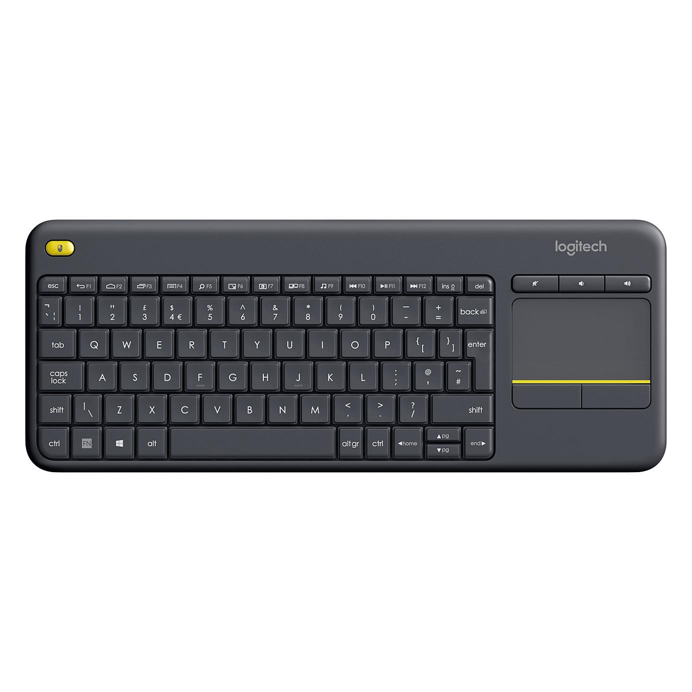 Tastierë Pa kabllo Logitech K400 Plus / 2.4 GHz Unifying / Mini / QWERTY / Pan Nordic / Touchpad - Zezë - 4
