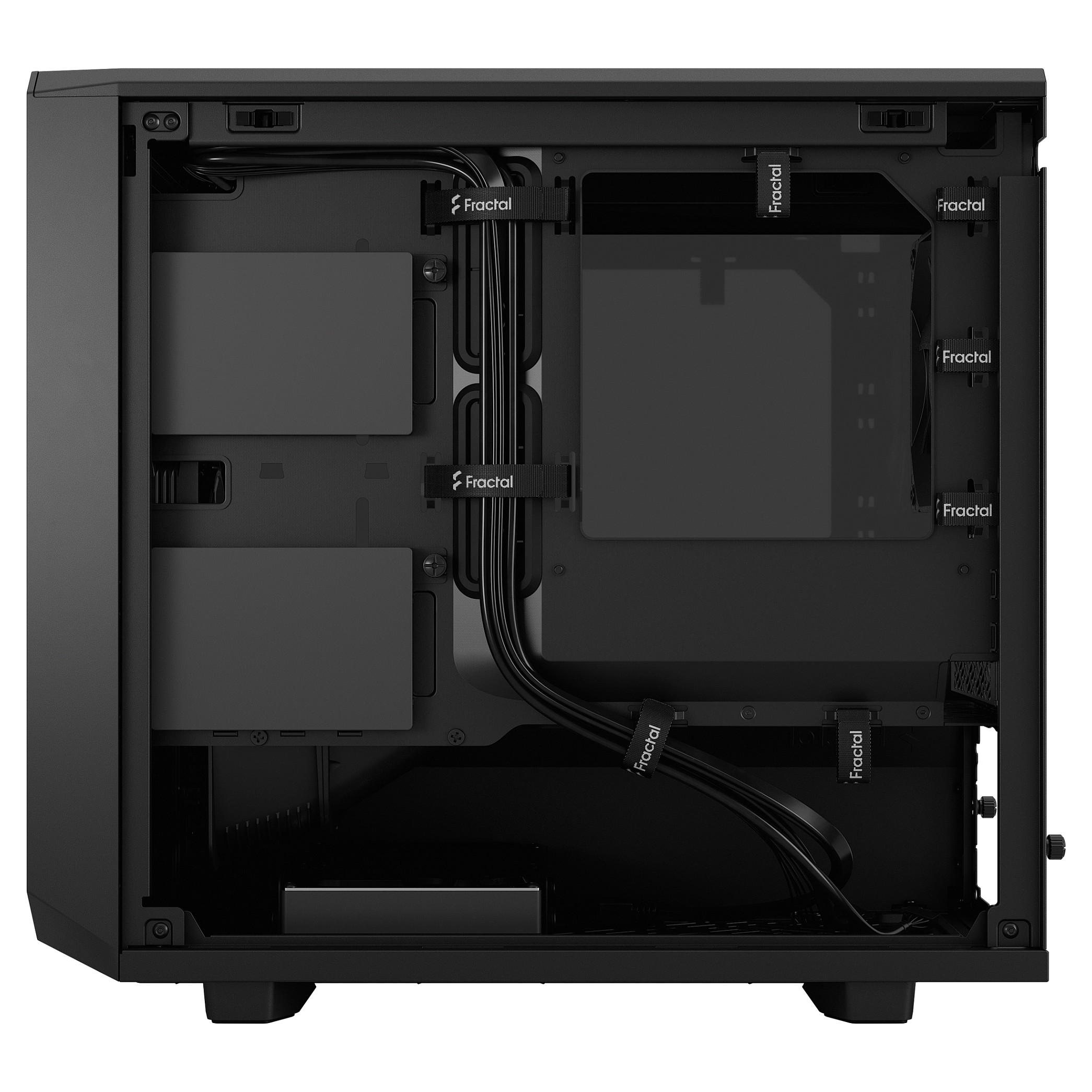Kasë PC Fractal Design Meshify 2 Nano / Mini Tower / Mini-ITX + Mini-DTX / 1x 140mm + 1x 120mm Fan / Tempered Glass - Zezë - 19