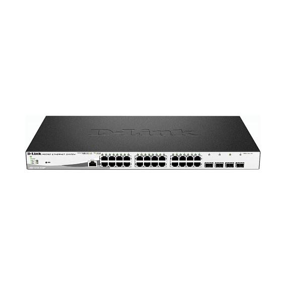 Switch D-Link DGS-1210-28MP/E, 24 Porta Gigabit PoE+, 4 Porta Combo Gigabit, PoE 370 W, 56 Gbps Switching Capacity, Smart Managed - Zezë