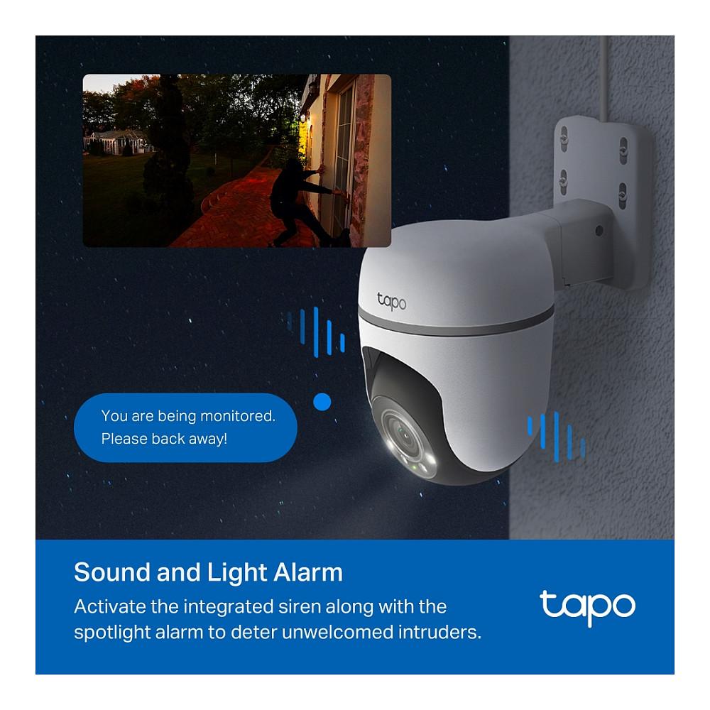 Kamerë Sigurie IP CCTV TP-Link Tapo TC41 V2, 2K 3MP, 3.99 mm, 73.5°, Wi-Fi, Pan & Tilt 360°, IR 30 m, Color Night Vision, Audio 2-Drejtimësh, IP65, 3 m - Zezë/Bardhë - 11