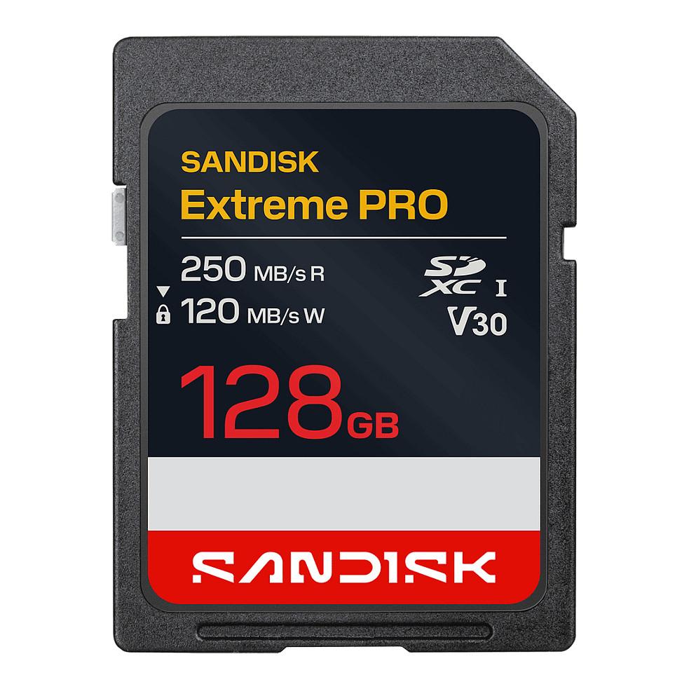 Kartë Memorie SanDisk Extreme PRO SDXC UHS-I, 128GB, 250MB/s, V30, U3