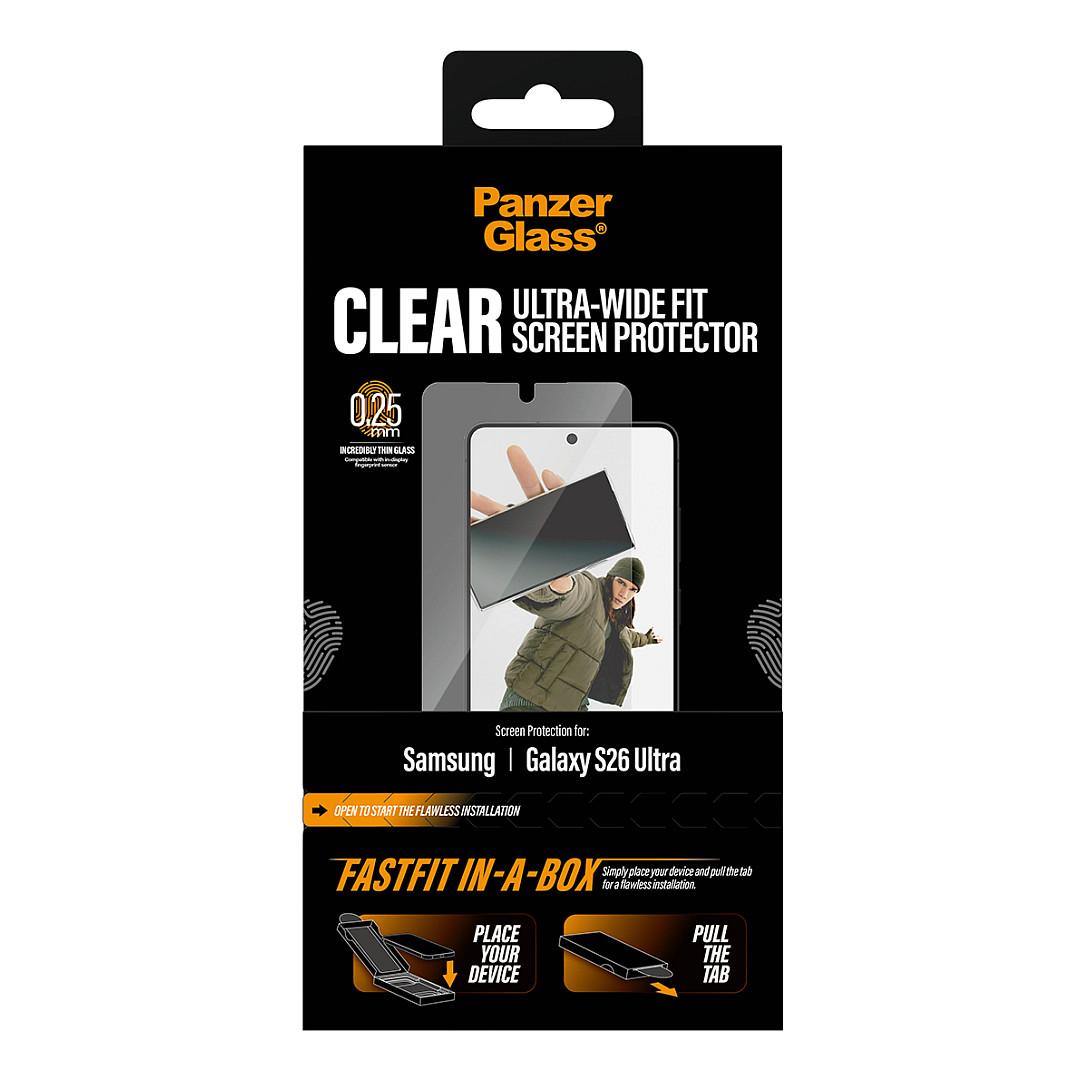 Mbrojtëse për ekran PanzerGlass / Samsung Galaxy S26 Ultra / Ultra-Wide Fit me FastFit in-a-box - Transparente - 3