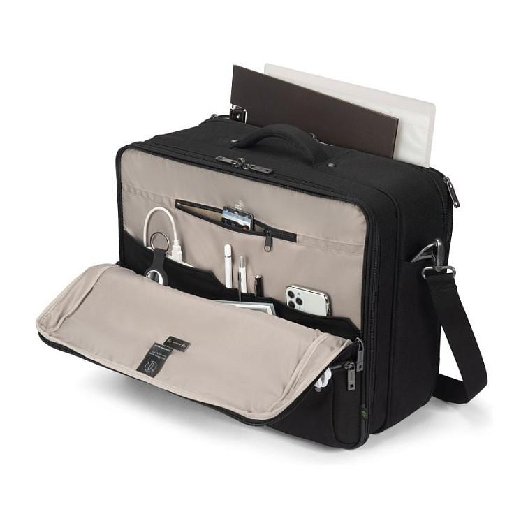 Çantë për Laptop DICOTA Multi Twin FIVE, 15–17.3", 900D PET i Ricikluar, Ndarje për Tablet, RFID, Rrip për Valixhe - Zezë - 6