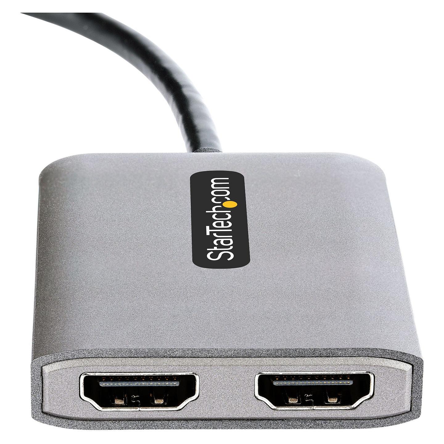 Adapter Grafik StarTech.com MST14CD122HD, USB-C në 2x HDMI, 4K 60Hz, MST, HDR, kabllo 30cm - Gri/Zezë - 3
