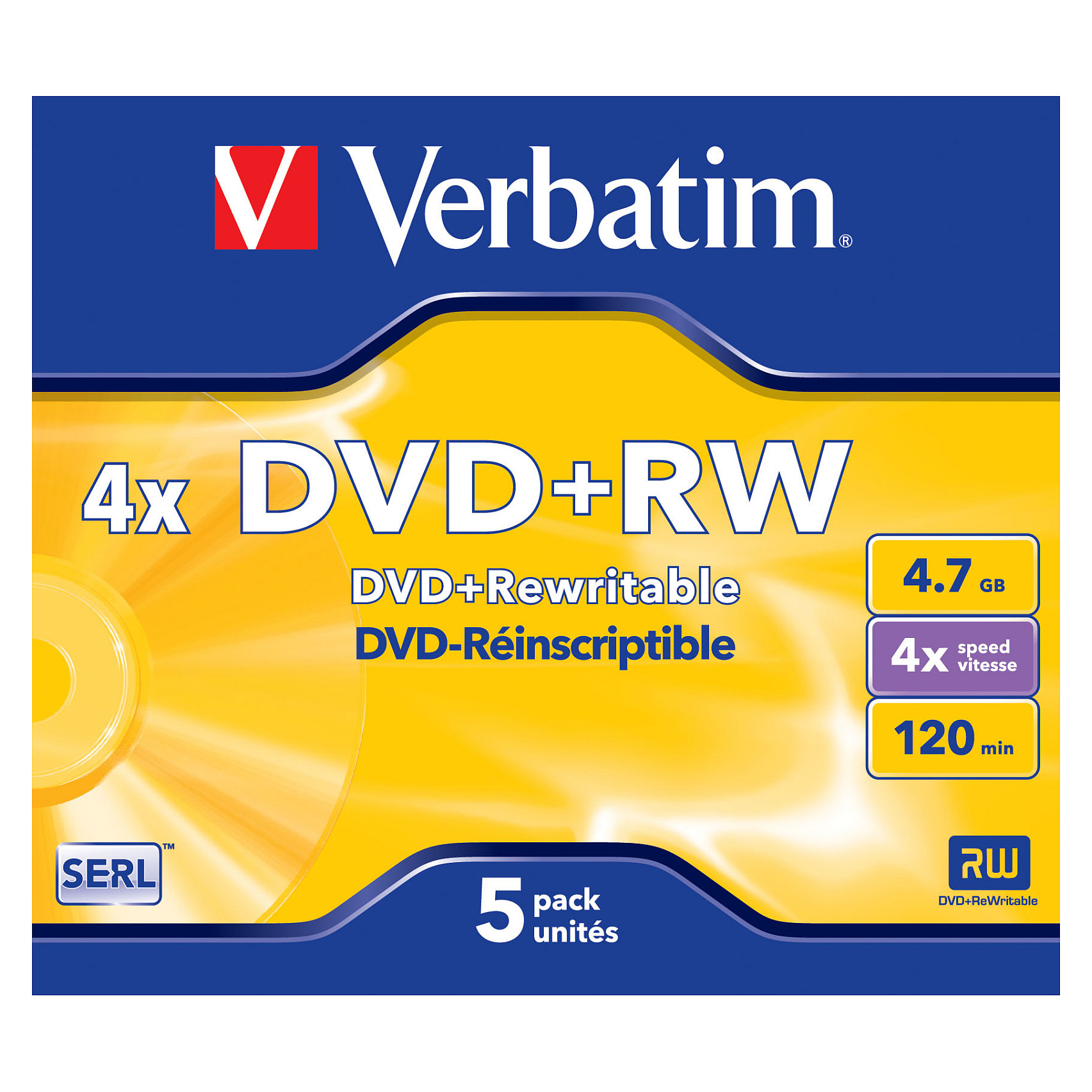DVD+RW Verbatim / 4x Speed / 5 pcs / Matt Silver / Jewel Case - 1