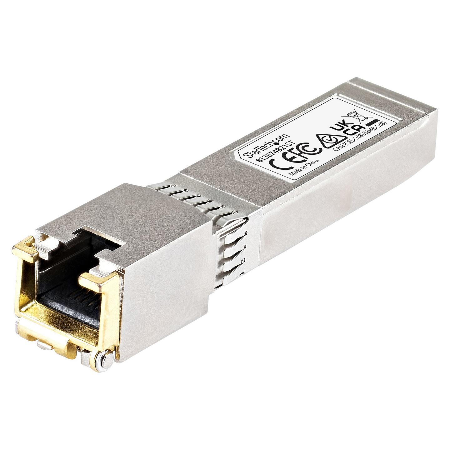 Transceiver SFP+ StarTech.com 813874B21ST, 10Gbps, 10GBASE-T, RJ45, deri në 30m - Argjend