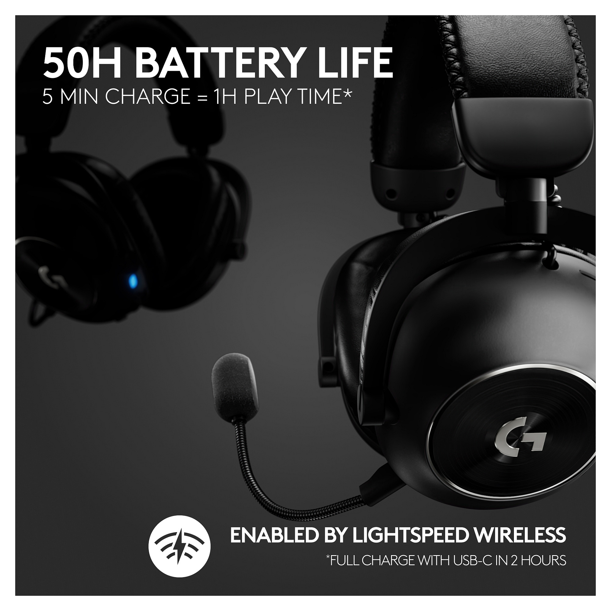 Kufje Gaming PRO X 2 LIGHTSPEED / Wireless / 20 - 20000 Hz / e zezë - 9