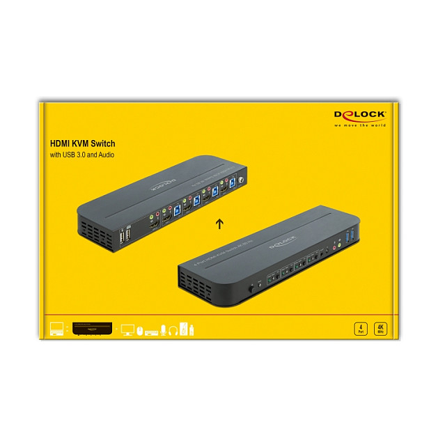 Switch  KVM DELOCK / HDMI / 4K 60Hz / USB 3.0 / Audio - 4
