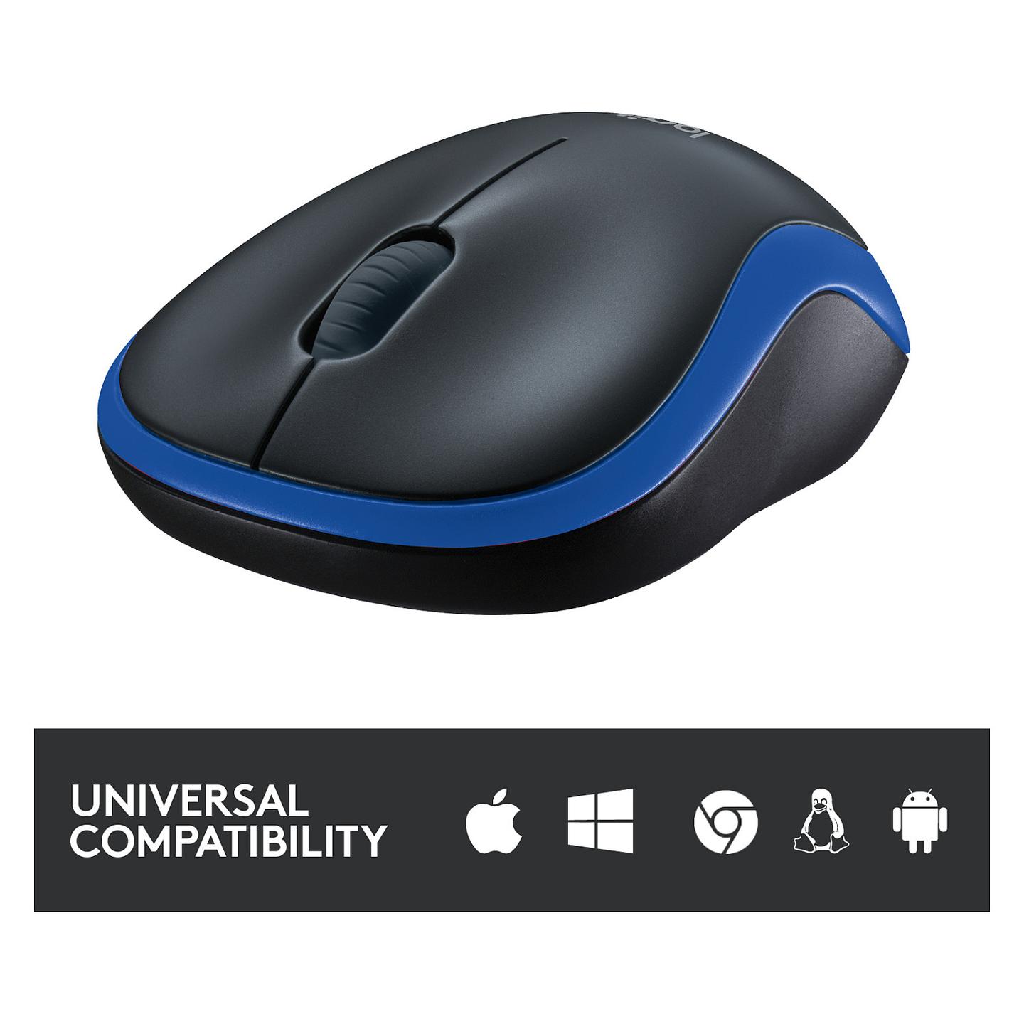 Maus pa kabllo Logitech M185 / Wireless 2.4GHz / Optik / 1000 DPI / 3 Butona / Nano USB Receiver - Blu/Zezë - 6