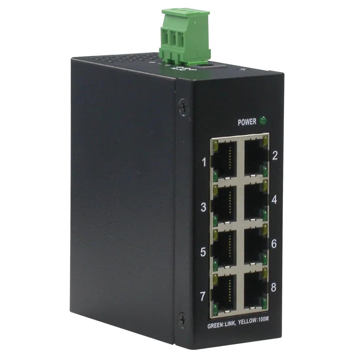 Switch Industrial ROLINE 21.13.1156, 8 porta Fast Ethernet RJ45, 10/100Mbps, Unmanaged, IP30, DIN-Rail - Zezë