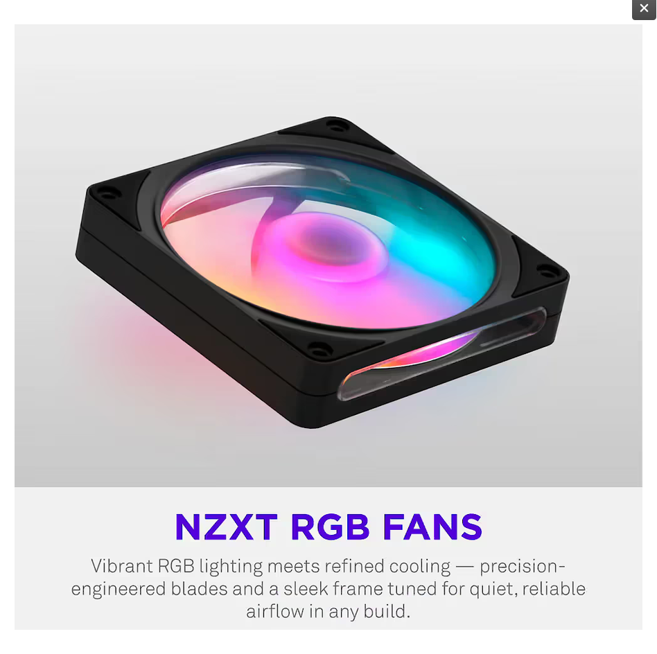 Ftohës për Kasë NZXT F120 Core / 120mm / 500-1800 RPM / ARGB / PWM – Zezë - 1