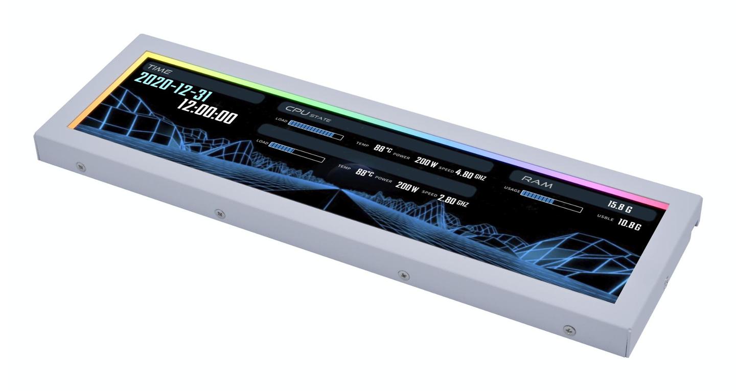 Monitor Lian Li Universal Screen / 8.8" / IPS / 1920x480 / 60Hz / 500nits / USB – Bardhë - 2