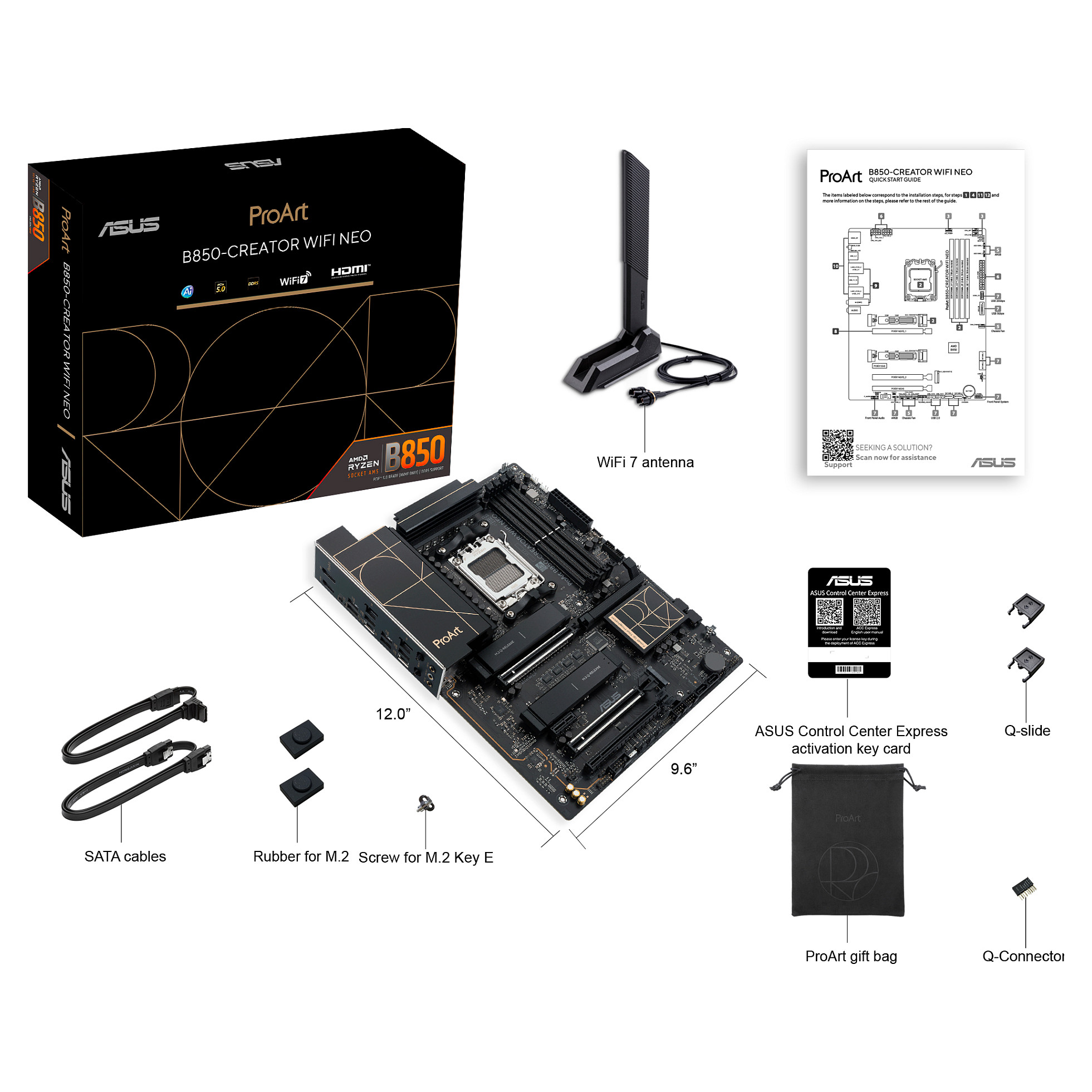 Pllakë Amë ASUS PROART B850-CREATOR WIFI NEO / AMD AM5 / B850 / DDR5 / ATX / Wi-Fi 7 / 5GbE LAN - 3