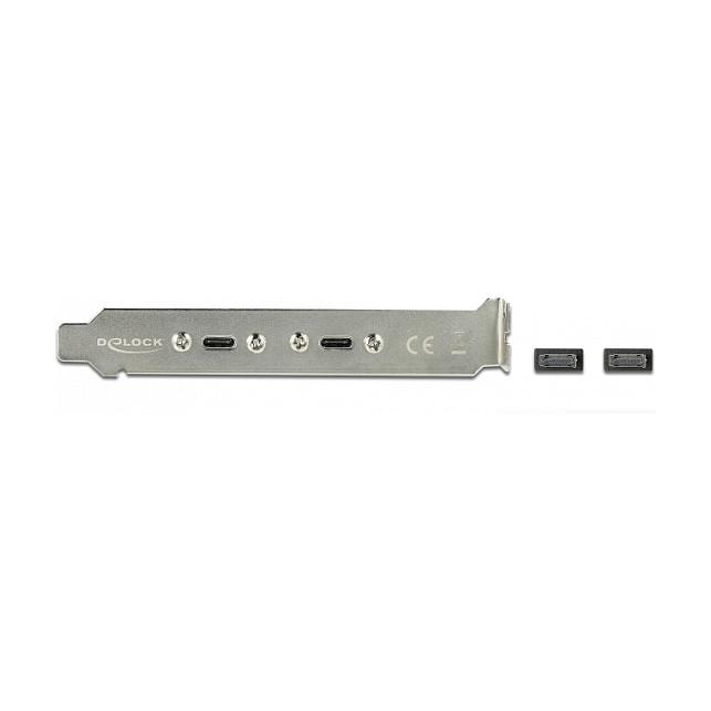 Adapter USB DeLOCK 89935, 2x USB Type-E Key-A në 2x USB-C Femër, 50cm, USB 10 Gbps – Zezë - 1