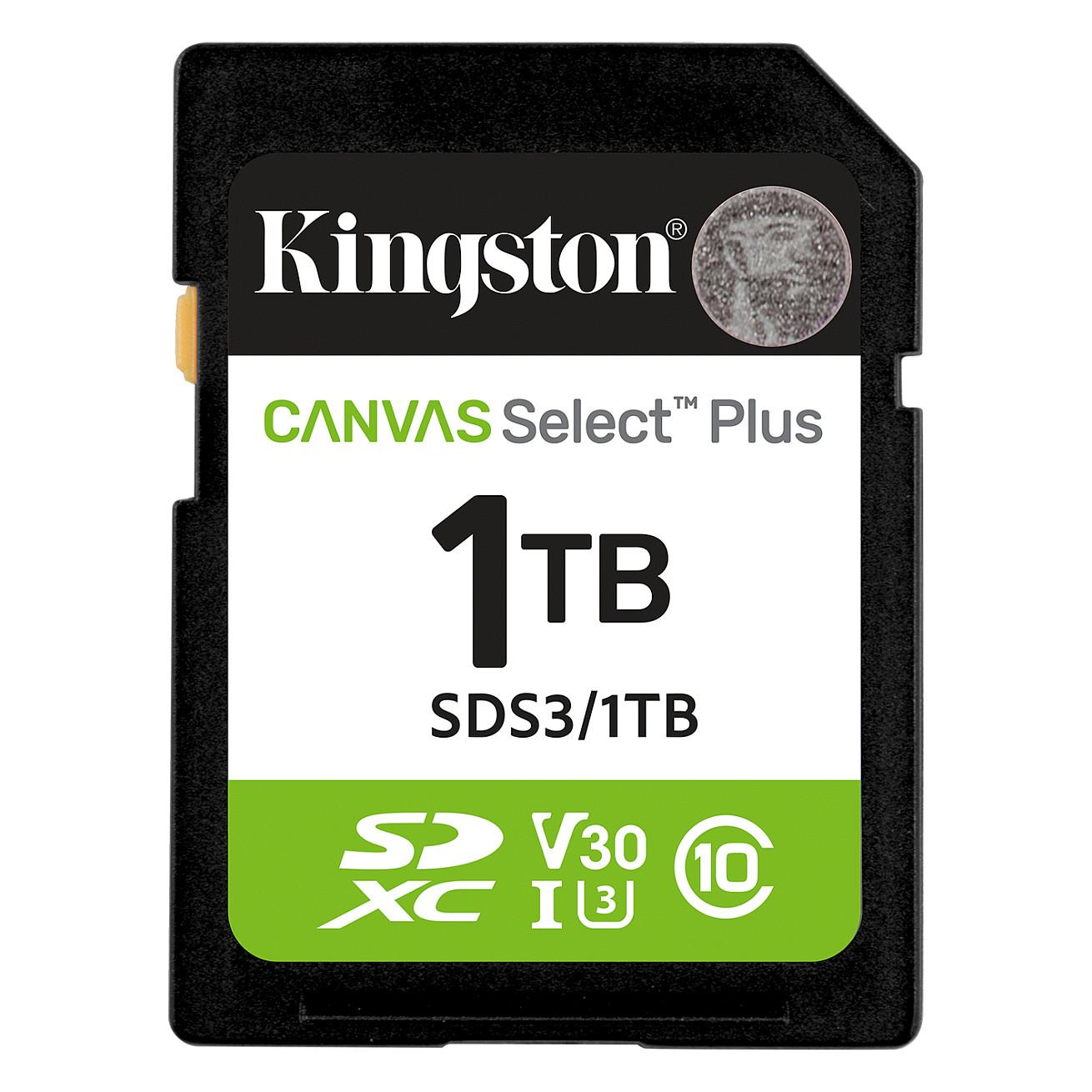 Kartë Memorie Kingston Canvas Select Plus Gen3 / 1TB / SDXC / UHS-I / Class 10 / U3 / V30 / deri 150MB/s Lexim / 32 × 24 × 2.1mm - Gjelbër/Zezë