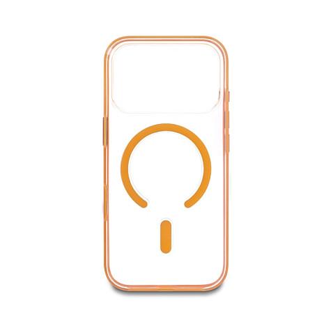 Aksesorë për telefon Delock 81642 / Case / MagSafe / TPU & PC / iPhone 17 Pro - Transparent/Portokalli