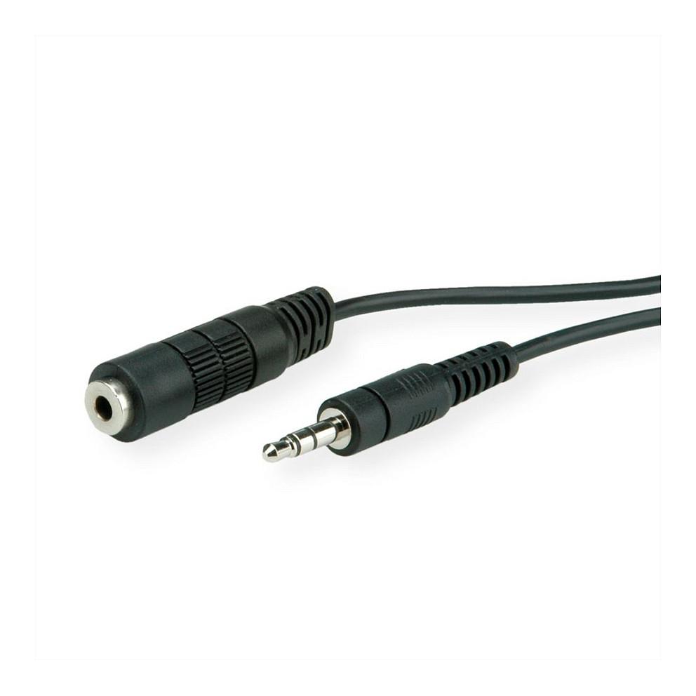 Kabllo Audio ROLINE 11.09.4353, 3.5 mm stereo mashkull në 3.5 mm stereo femër, 3 m - Zezë