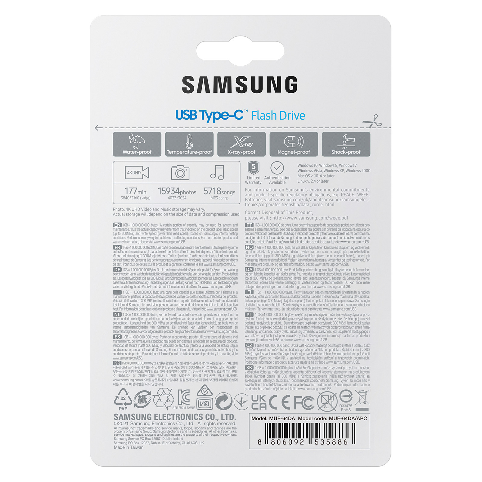 USB Flash Drive STICK 64GB USB-C 3.2 Gen 1 Samsung Blu - 10