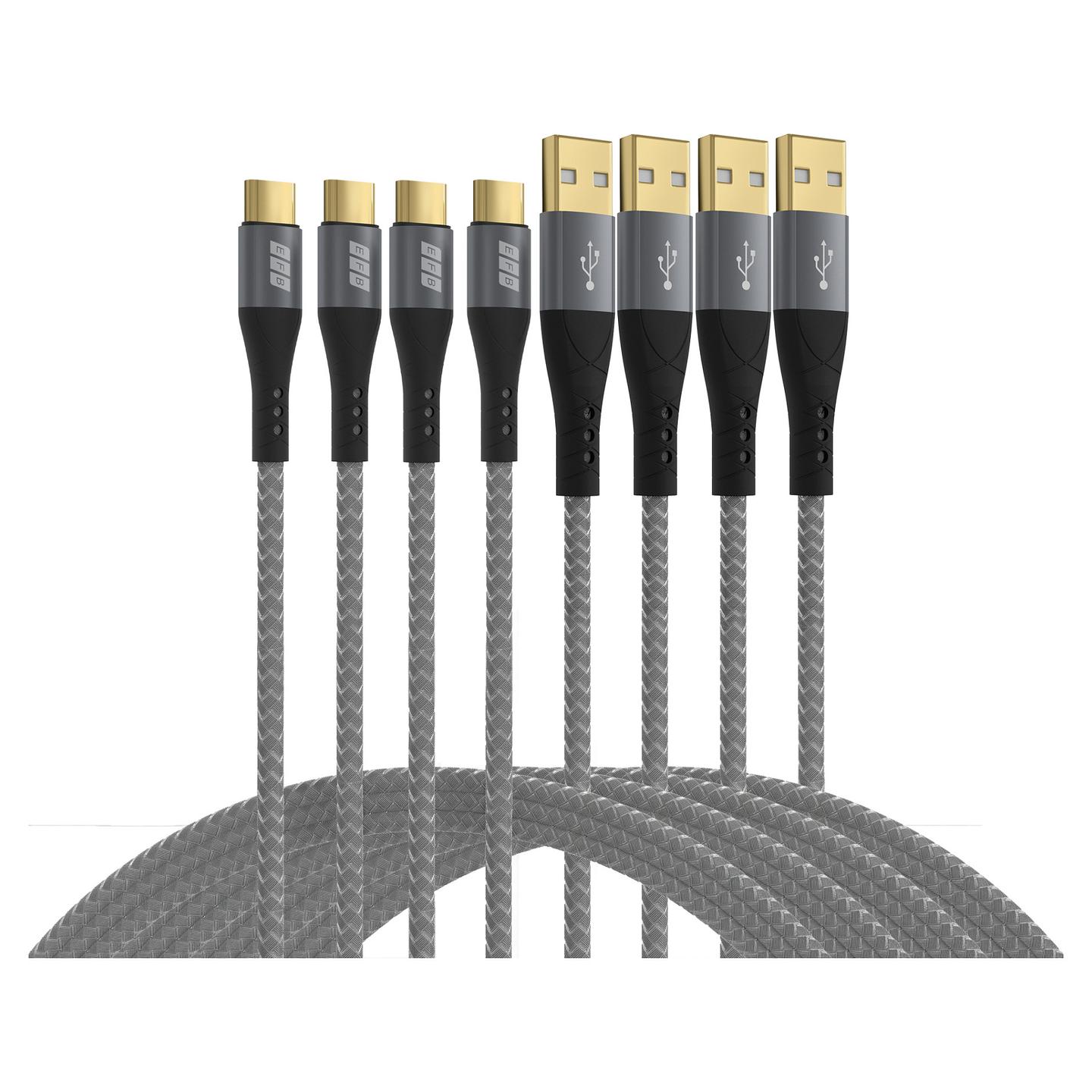 Kabllo USB EFB Elektronik USB-AC-00005 / USB-A Mashkull → USB-C Mashkull / USB 2.0 / 480 Mbit/s - Zezë/Gri