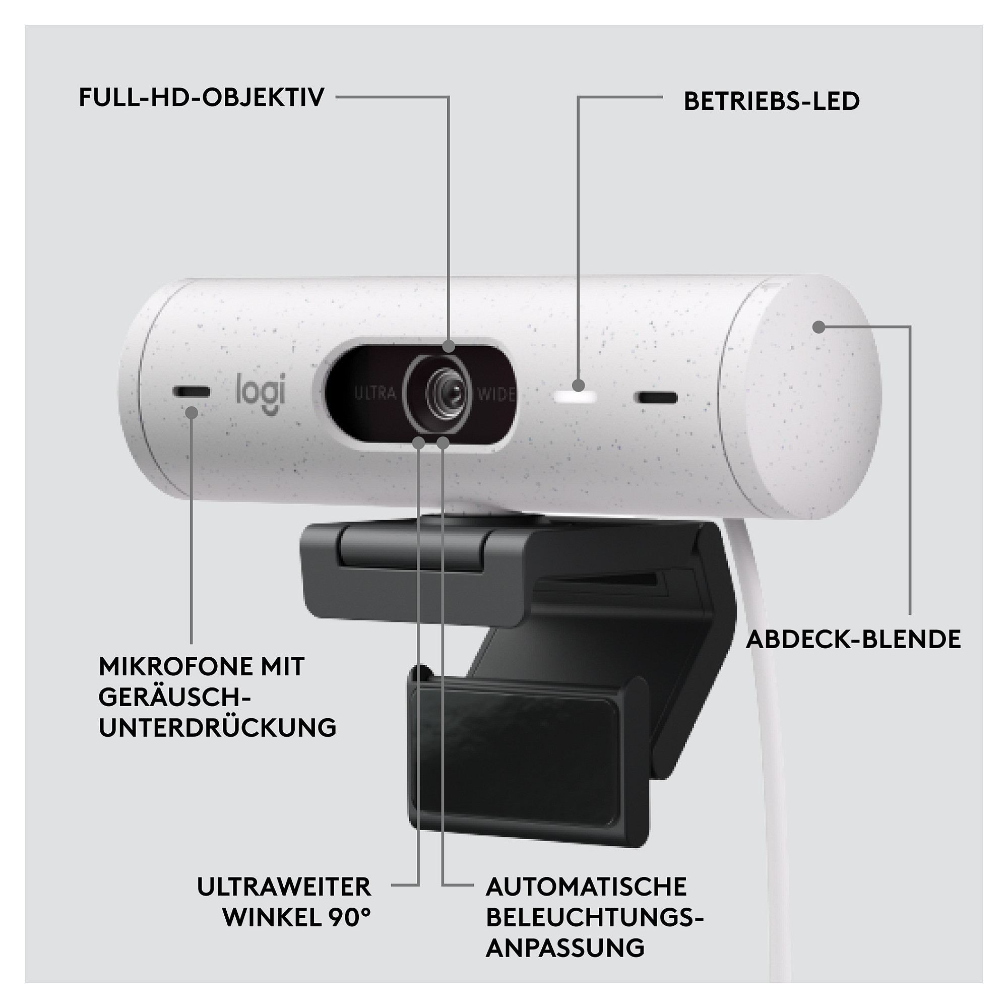 Logitech Brio 100 Full HD Webcam, 1080p, 2MP, Built-in Microphone, Privacy Shutter, USB-A – Graphite - 13