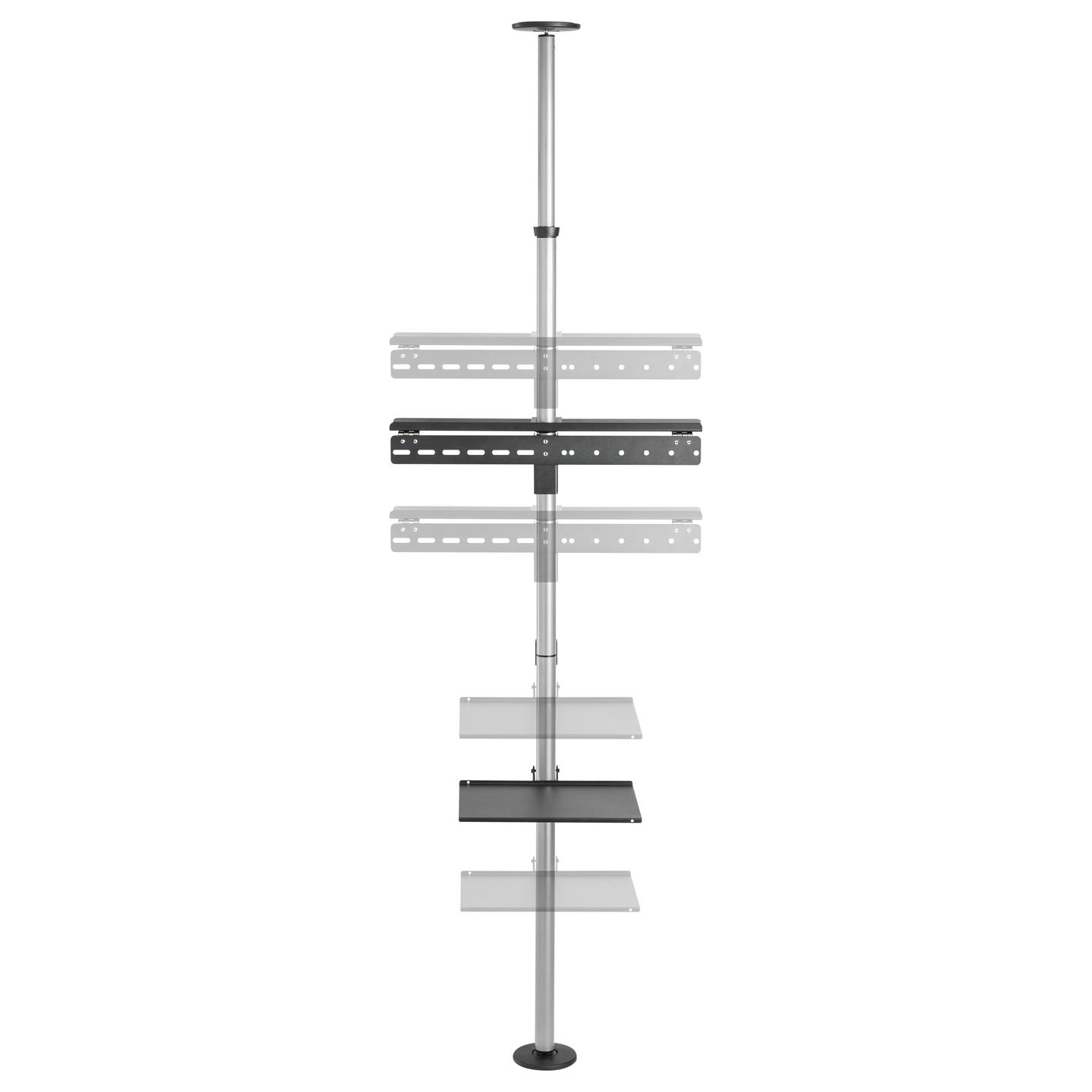 Mbajtëse për TV Equip 650621 , 37–70" , deri 30kg , dysheme–tavan , lartësi e rregullueshme , rrotullim 360° , VESA 200x200–600x400 - Argjend - 5