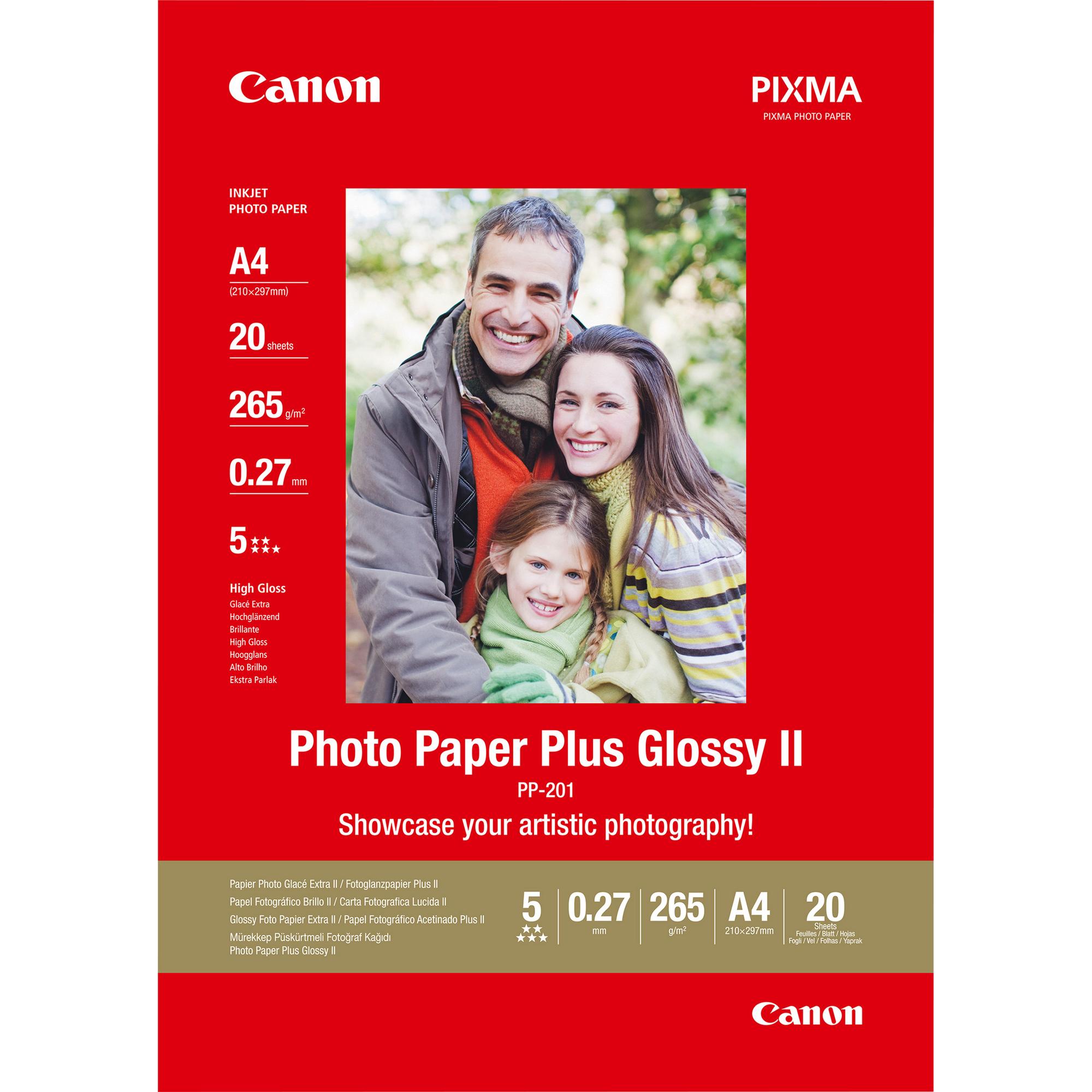 Letër për printer Canon Photo Paper Plus Glossy II PP-201 / A4 / 20 Fletë / Glossy