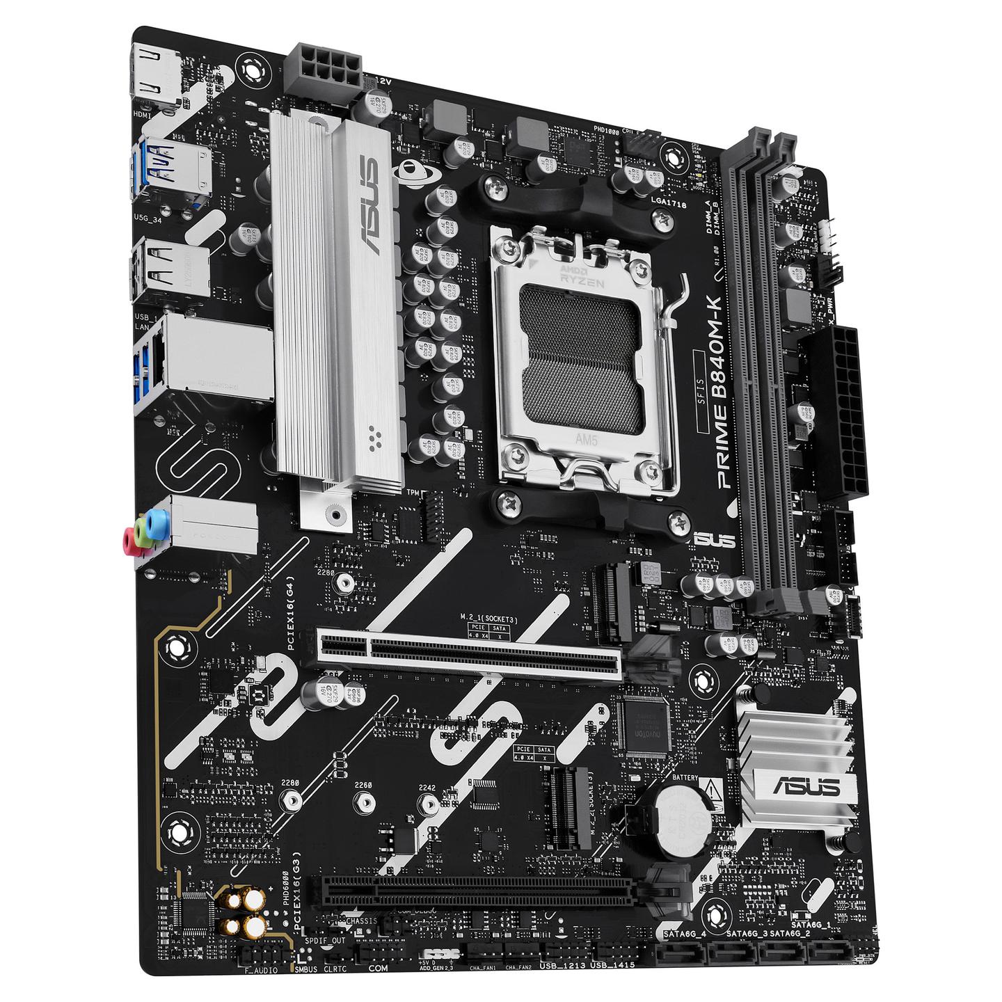 Pllakë Amë MB AMD ASUS PRIME B840M-K, AM5, B840, DDR5, mATX, 2.5GbE LAN, HDMI - 4