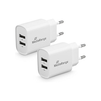 Karikues MediaRange MRMA114 / 12W / 2x USB-A / Fast Charging - Bardhë