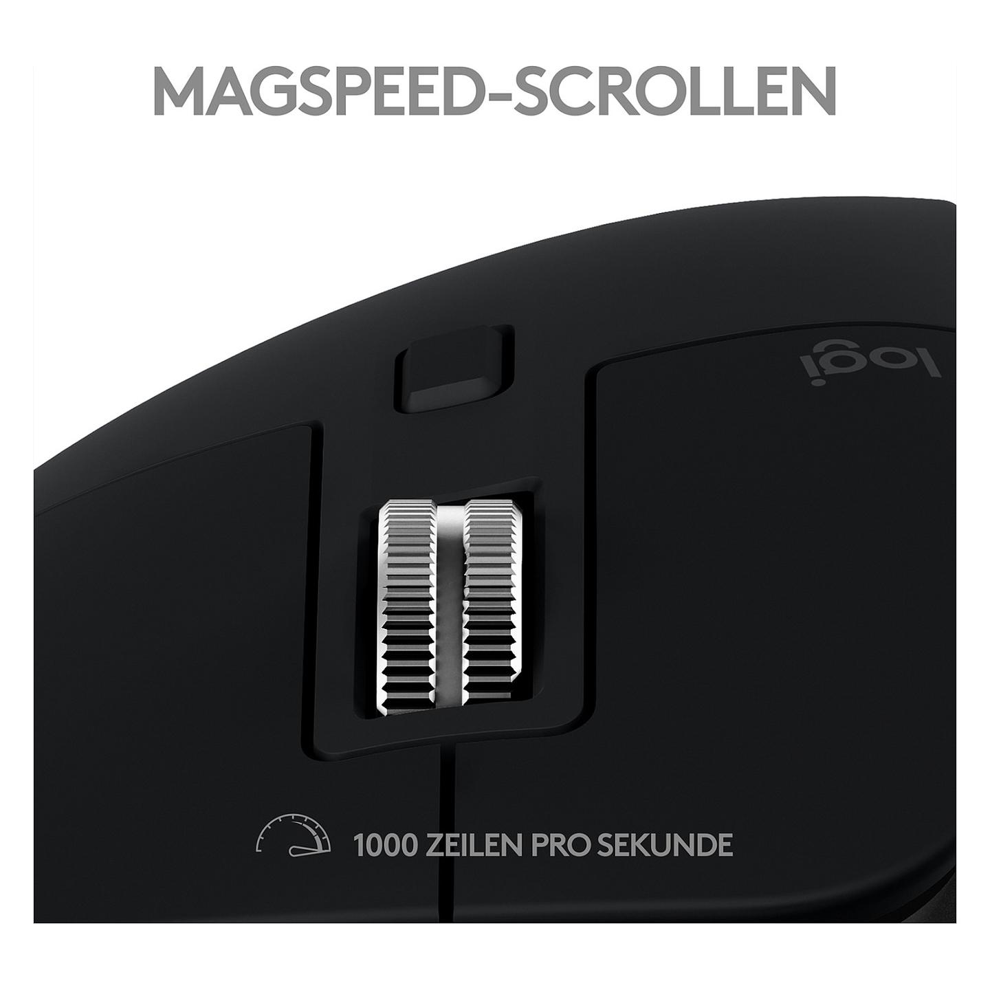 Maus pa kabllo Logitech MX Master 3S for Mac / 8000 DPI / 7 Butona / Bluetooth / MagSpeed - Zezë - 12