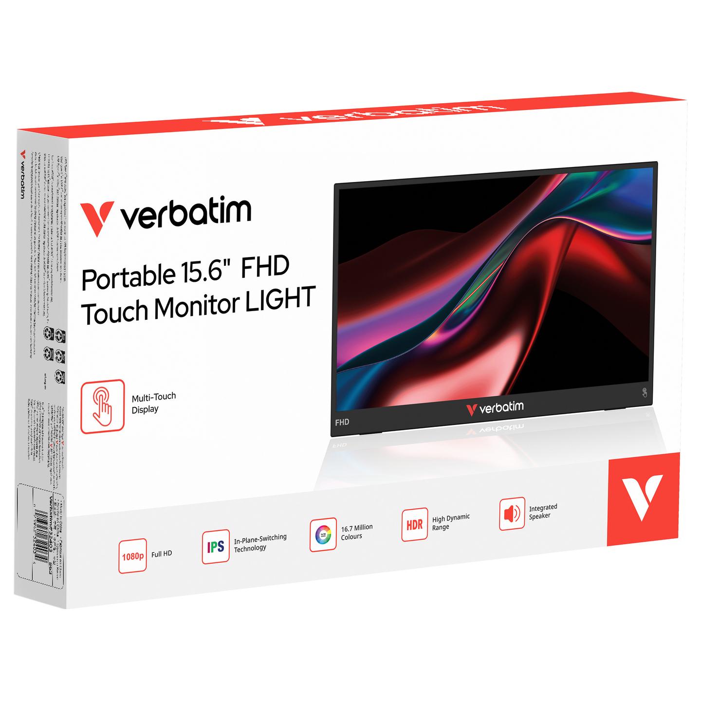Monitor Portativ Verbatim LIGHT FHD Touch / 15.6" / Full HD LCD Touchscreen / USB-C+Audio - Zezë - 6