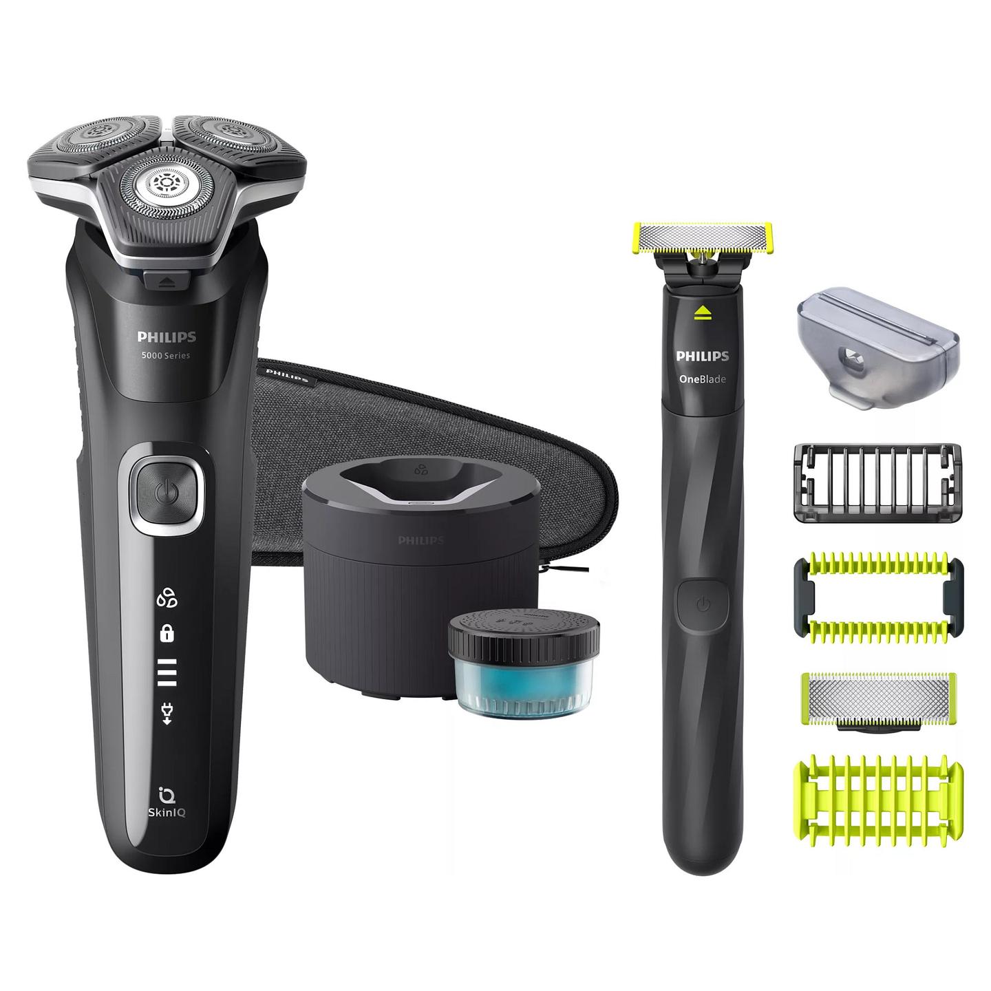 Makinë e rrojës Philips Series 5000 S5898/79 / SkinIQ / SteelPrecision / 90.000 Veprime/min / 360° Flex / Quick Clean Pod / 60 Min – Zezë - 1