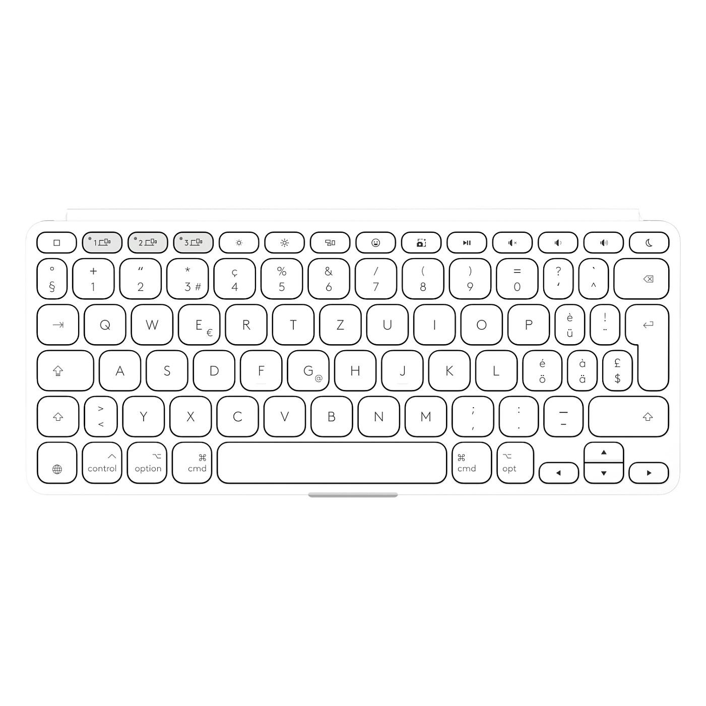 Tastierë pa kabllo Logitech Keys-To-Go 2 / Bluetooth 5.0 / Mini / QWERTZ / German - Gri e çelët - 2