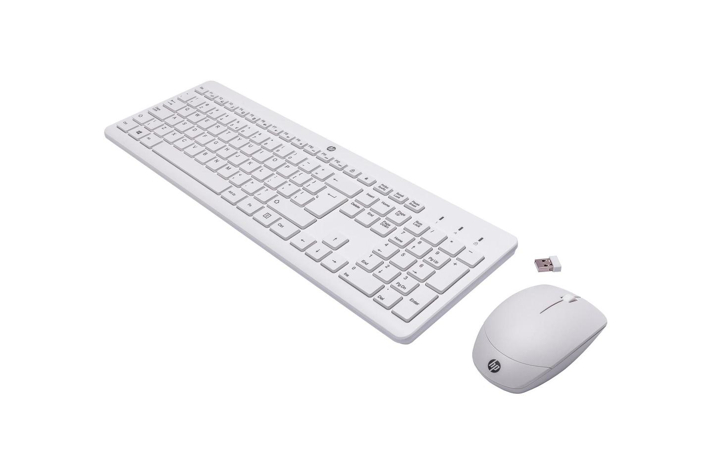 Combo (Tastierë & Maus) HP 230 / 3L1F0AA#ABB / Wireless 2.4GHz / QWERTY US / 1600dpi / Full-Size – Bardhë - 2