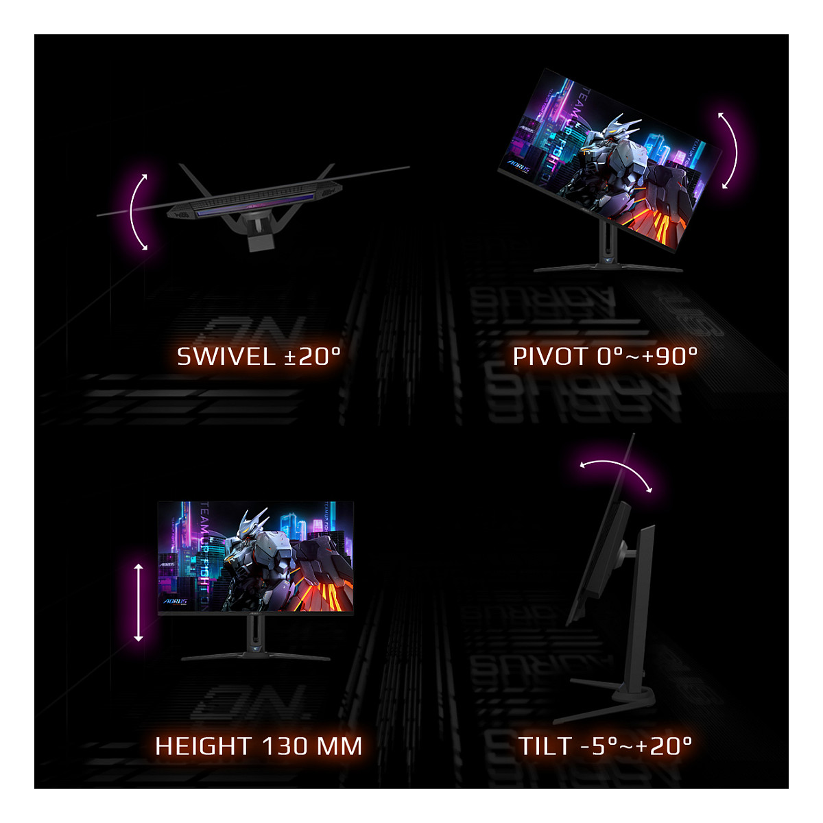 Monitor Gaming Gigabyte Aorus FO32U / 31.5" / 4K Ultra HD OLED / 165 Hz / 0.03 ms / HDMI+USB+DP - Zezë - 16