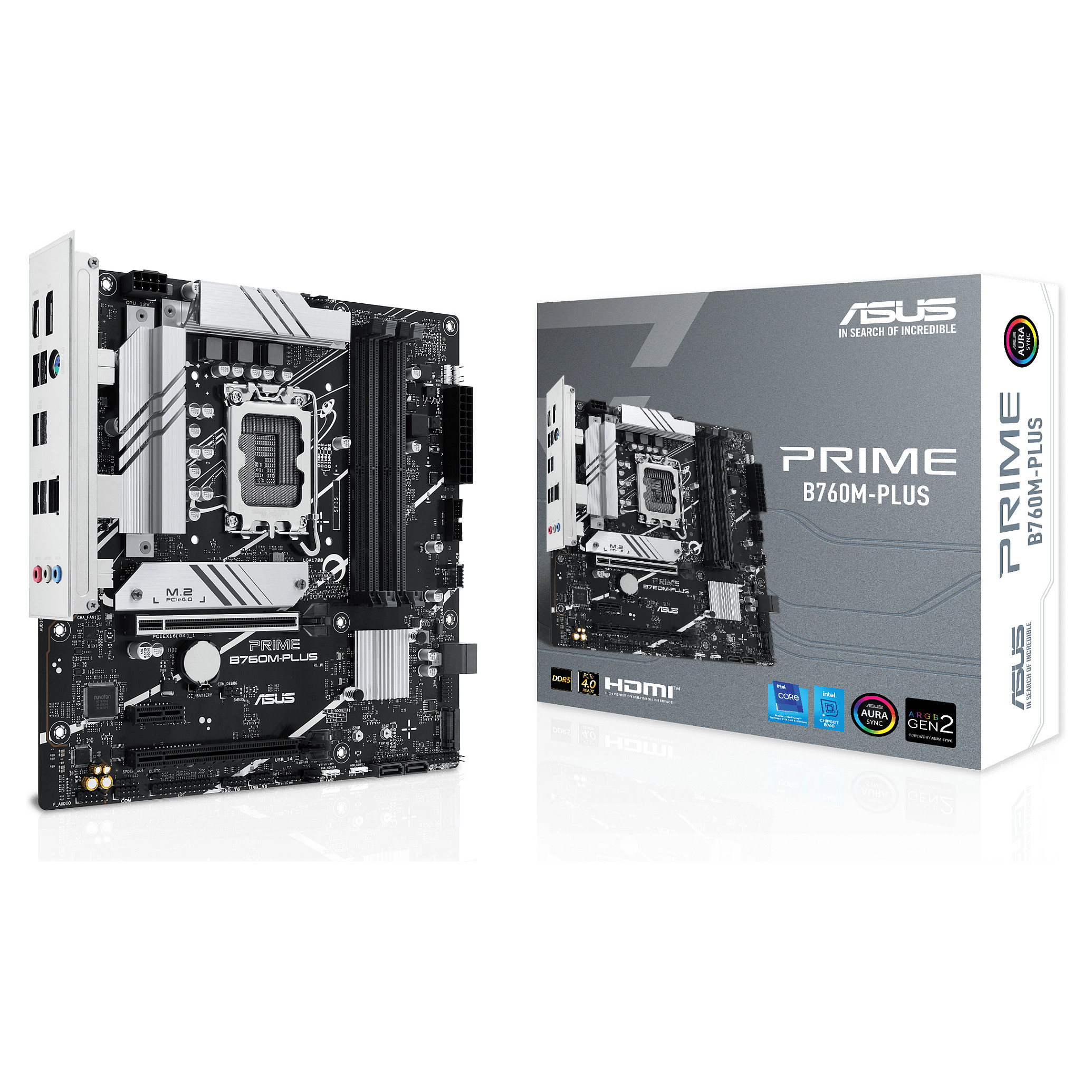 Pllakë Amë MB Intel ASUS PRIME B760M-PLUS / LGA 1700 / DDR5 / mATX / HDMI+DP - 1